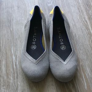 Rothy’s round toe yellow stripe